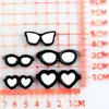Accesorios Redondos de Resina para Manualidades para Tocados, Gafas, Fundas de Teléfono, Piezas de Resina en Forma de Corazón, Pegamento de Crema y Materiales para Zapatos Crocs