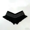 Nuevos Productos de Verano de Amazon, Accesorios Metálicos de Diseño Sexy para Chicas Populares Europeas y Americanas, Shorts Rayados Retro Diarios Y2K