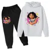 Transfronterizo 2025 Nueva Primavera y Otoño Nuevo Santa Claus Niños y Niñas Sudaderas con Capucha y Pantalones Deportivos de Dibujos Animados de Manga Larga Moderno