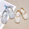Zapatos de Cuero para Bebés Niñas, Nuevo Diseño Floral Primavera y Otoño, Versátiles Zapatos de Cristal Cómodos con Suela Suave para Niñas Mayores