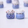 Cerámica Gato Colorido Gato de la Suerte Pequeño Colgante de Cerámica Artículos Regalo Creativo Hecho a Mano DIY Flor de Ciruelo Gatito Pulsera Accesorios
