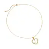 Collar de 26 letras inglesas transfronterizo acero inoxidable chapado en oro de 18K circonita colgante de corazón collar joyería al por mayor