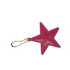 Llavero con colgante de coche con diseño de explosión de libro rojo, bonito llavero de estrella de cinco puntas de cuero sintético, colgante para bolso, pequeño regalo.
