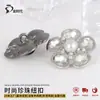 Botones Metálicos con Diamantes y Perlas, Botones de Vidrio con Forma de Flor, Accesorios en Stock para Venta al por Mayor, Botones de Perla Cosidos a Mano con Diamantes