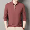 Camiseta de Manga Larga para Hombre, Casual de Negocios para Hombres de Mediana Edad, Primavera y Otoño 2025 Nuevo Estilo, Ropa de Papá, Camisa Polo para Hombre, Venta al por Mayor