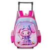 Mochila Escolar con Ruedas Modelo Nuevo Transfronteriza para Niños de 12 Pulgadas, Mochila de Estudiante de Primaria Rígida, Mochila Escolar de Jardín de Infancia con Dibujo de Kuromi