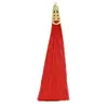 9.5cm Aleación Pagoda Borla Poliéster Brillante Suave Fleco Accesorio Placa de Pecho de Vestuario Antiguo Hanfu Colgante de Estilo Antiguo