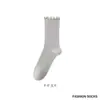 Calcetines de Seda para Mujer para Primavera y Verano, Calcetines Sueltos Dulces con Borde Fruncido hasta la Mitad de la Pantorrilla, Malla Transpirable Fresca de Seda de Hielo, Costura sin Costuras