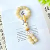 Acessório Pingente de Lótus Pequeno Torcido à Mão com Raiz de Bodhi Multi-Preciosa, Pulseira de Bodhi para Alívio de Estresse e Lidar