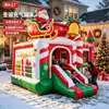 Castelo inflável temático de Natal, festa de fim de ano, parque de diversões inflável, evento comercial, equipamento inflável com tema personalizado