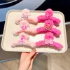 Presilha de Cabelo de Pelúcia Celebridade da Internet Outono e Inverno Rosa Barbie Menina Doce Super Laço Cor Sólida Presilha de Cabelo de Pelúcia Presilha de Cabelo