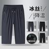 Pantalones capri de verano 2024 para hombre, pantalones cortos de seda de hielo para deportes al aire libre, holgados, informales, de talla grande, para hombre gordo y delgado