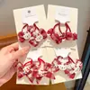 Cuerda para el pelo con lazo rojo para bebé, Goma para el pelo infantil, No daña el pelo, Lindo Conejo, Cuerda para la cabeza de niñas