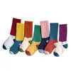 Z181 Calcetines Infantiles al por Mayor Primavera y Verano Calcetines Rayados de Combinación de Colores Simples Calcetines de Algodón de Moda para Niños y Niñas