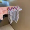 Pendientes Europeos y Americanos de Larga Duración con Telaraña de Pedrería y Borla de Gota de Agua, Pendientes de Lujo Ligero de Alta Gama, Accesorios de Oreja Exagerados de Moda Transfronteriza para Mujeres