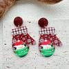 Luvas de alce de Natal criativas Brincos de acrílico Brincos de Papai Noel de desenho animado Brincos de design exagerado para mulheres