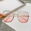 Gafas Rosas para Mujer Influencer de Tiktok Gafas de Sol de Moda Temática Oceánica Montura Grande de Moda Gafas de Sol Rosas con Degradado Natural