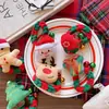 Nuevo estilo coreano para niños, vacaciones de Navidad, felpa, cuerda retorcida, niña, lindo alce, árbol de Navidad, campana colgante, aro grande para el pelo