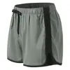 Shorts deportivos de seda helada para mujer, ligeros, transpirables, de secado rápido, shorts tipo dos piezas falsas, shorts casuales anti-exposición para correr