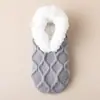 Meias de Chão Inverno Adulto Forradas com Fleece Extra Grossas Quentes Meias Sapato Femininas Casa Antiderrapante Quente Coberturas para Pés Quentes Meias Sapato de Lã de Cordeiro