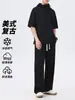 Traje Deportivo de Manga Corta y Pantalón Largo Nuevo 2026 para Hombre, Atuendo Casual de Comercio Transfronterizo de Verano, Conjunto de Dos Piezas Holgado con Capucha