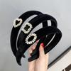B306 Diadema de Corazón Hueco con Circonita Diadema Simple de Lana Negra Diadema Elegante Accesorio para el Cabello de Hada Celebridad de Internet