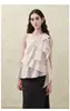 A veces90% Tencel top de diseño hombros descubiertos con volantes en capas 8889