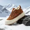 Zapatos de Algodón para Hombre de Invierno con Forro de Felpa Engrosada, Botines Cortos Casuales de Punta Redonda, Suministro Mayorista para Transmisiones en Vivo de Comercio Electrónico