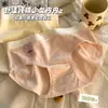 Calcinhas de Algodão Antibacteriano Ins Estilosas Doces para Meninas Estudantes Algodão Puro Tricotado Cintura Média Prova de Frio Estilo Ins