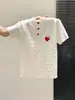 Camiseta de Verano para Mujer con Textura de Punto Trenzado, Manga Corta, Cuello Medio Abierto con Botones y Bordado de Corazón, Adecuada como Prenda Interior o Base