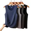 Chaleco Térmico de Lyocell para Hombre Sin Costuras Alta Elasticidad Engrosado Otoño e Invierno Camiseta Base Chaleco sin Mangas Juvenil Capa Interior Superior