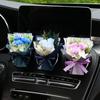 Mini ramo de rosas preservadas para decoración de la ventilación del coche, adorno de ramo de flores de jabón de gypsophila