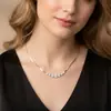 Colar Europeu e Americano Transfronteiriço de Aço Titânio com Zircônia Branca para Mulheres, Não Desbota, Simples, Luxo Leve, Corrente de Clavícula de Alta Qualidade Acessório Corrente para o Peito