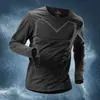 Camiseta Deportiva de Manga Larga de Seda Helada para Hombre para Fitness, Verano Delgada de Secado Rápido para Entrenamiento y Running, Transpirable