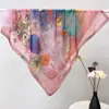 Novedades en Stock: Pañuelo Cuadrado de Algodón de Seda Estampado de 70 cm con Patrón Floral Francés Vintage, Chal Pequeño Delgado, Disponible al por Mayor