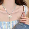 Collar de Concha de Estrella de Mar y Perlas para Mujer, Cadena para Clavícula con Cuentas Dopamina de Alta Gama para Verano