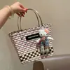 Nova Bolsa Cesta de Plástico Tecida Artesanal Tailandesa Tendência para Mulheres, Bolsa de Mão Versátil Fashion