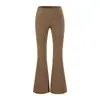 Pantalones largos acampanados de cintura plegable estilo americano para mujer, nuevos 2026 retro chica popular de cintura alta ajustados casuales largos hasta el suelo