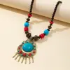 Adorno para la frente con borlas retro étnicas de Xizang, collar bohemio para la clavícula, colgante, accesorios para el cabello para fotografía de viajes para mujeres