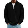 Amazon 2025 Nuevo Otoño e Invierno para Hombre Casual Cuello Alto Cremallera Punto Grueso Manga Larga Sudadera tipo Polo para Hombre