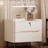 Mesita de noche de madera maciza pizarra cuero lujo ligero, uso doméstico simple, almacenamiento moderno de gama alta para dormitorio, modelo pequeño nuevo