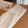 Pantalones casuales de pierna recta, ajuste slim, versátiles, con cintura elástica y cordón, cálidos, amigables con la piel, mezcla de seda y cachemira Hall of Fame para mujer
