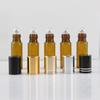Botella de perlas de 1 ml, 2 ml, 3 ml, 5 ml, botella pequeña de muestra de aceite esencial marrón, botella de bola de vidrio de 10 ml
