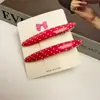 Lindo Clip para el Cabello de Bloques de Color de Lunares Versátil Clip para Flequillo Lateral Pasador para el Cabello Flequillo Rebelde Pinza de Pato Recta Dulces Accesorios para el Cabello