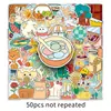 50 Pegatinas Originales Pequeñas de Graffiti, Lindas y Frescas, Sin Infracción, Dibujadas a Mano Estilo Dibujos Animados Salero Decorativas para Taza Térmica