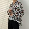 Camisa Floral Masculina Estilo Japonês Primavera Outono Coreano Tendência Ins Cool Estilo Hong Kong Retrô Jaqueta Camisa Casual Versátil