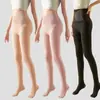 Calcetines de luz de agua de hada de las flores leggings de cintura alta para el abdomen otoño e invierno artefacto para piernas ligeras mallas con forro polar de sensación desnuda fabricantes venta al por mayor