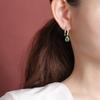 Brincos Yilu Prata S925 Prata Esterlina Banhado a Ouro Jade Cabacinha Formato U Leve Luxo Incrustado Moda Personalizado Alto Padrão Brincos de Tarraxa