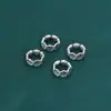 Nuevo Anillo de Plata de Ley S925 Retro Mate con Guirnalda de Margaritas Pequeñas Anillo para Correr Anillo Cerrado Accesorios para Pulsera de Cuerda para Manualidades
