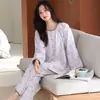 Pijama Feminino para Primavera e Outono, Manga Longa, Algodão Puro, Tamanho Grande, Roupa de Casa, Novo Modelo 2026, Pode Ser Usado Fora, Doce Conjunto de Outono e Inverno